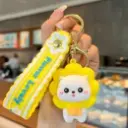 Porte-clés lion floral jaune BRL205