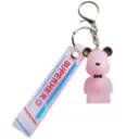 Transparent pink tag keychain