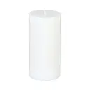 White Olia Round Candle 6.8x14, White